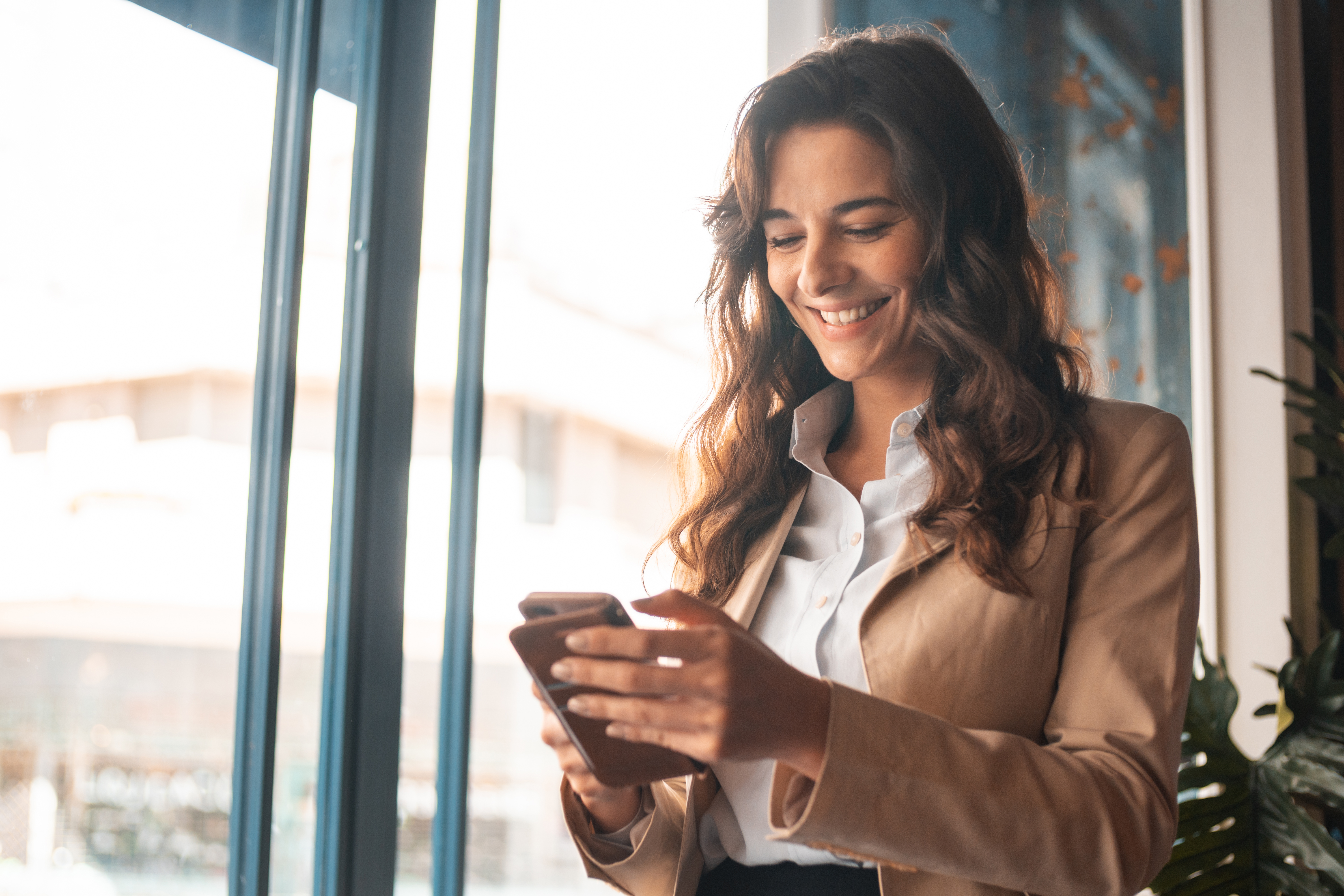 Woman using smartphone