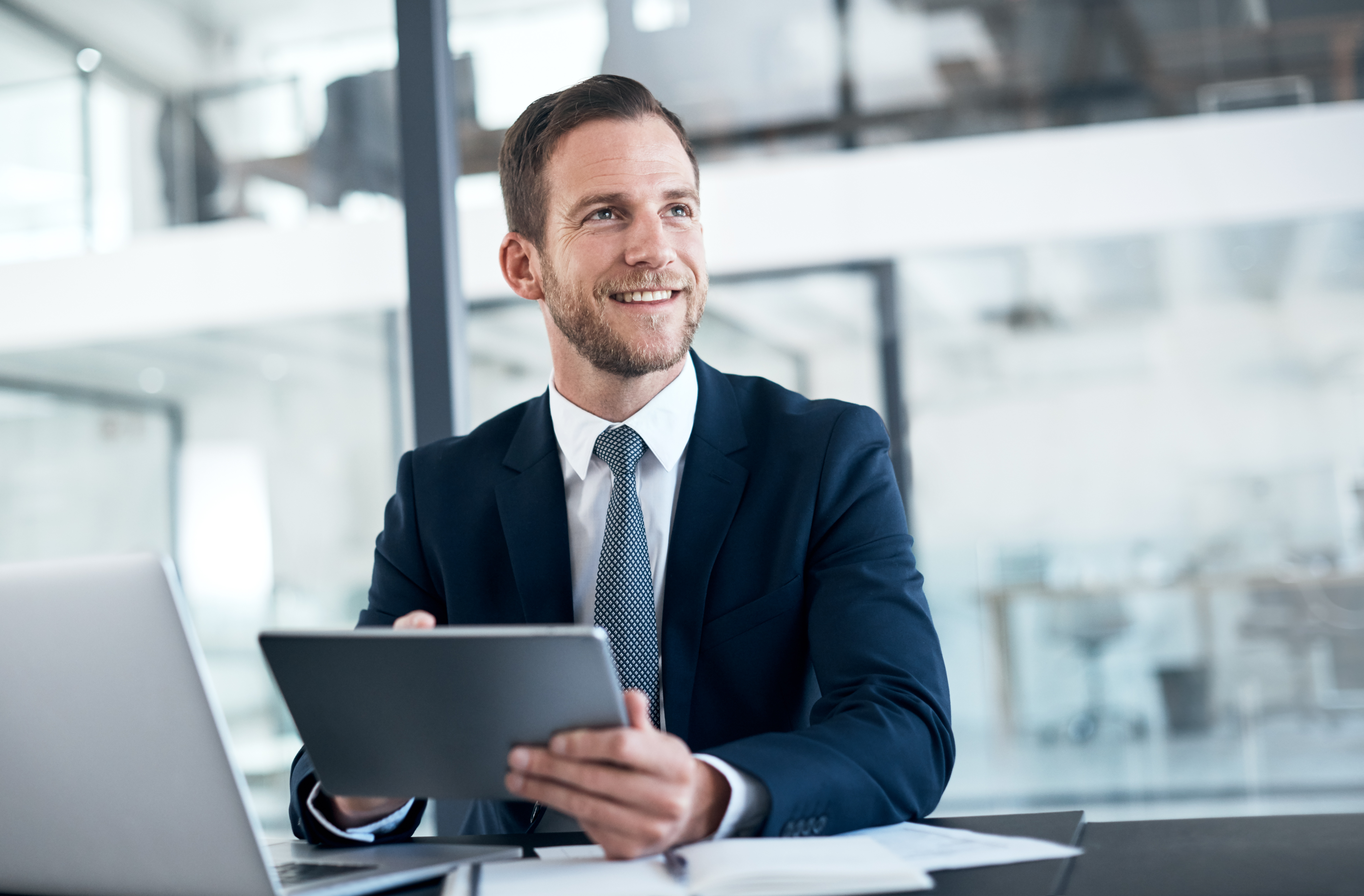 Business person with laptop