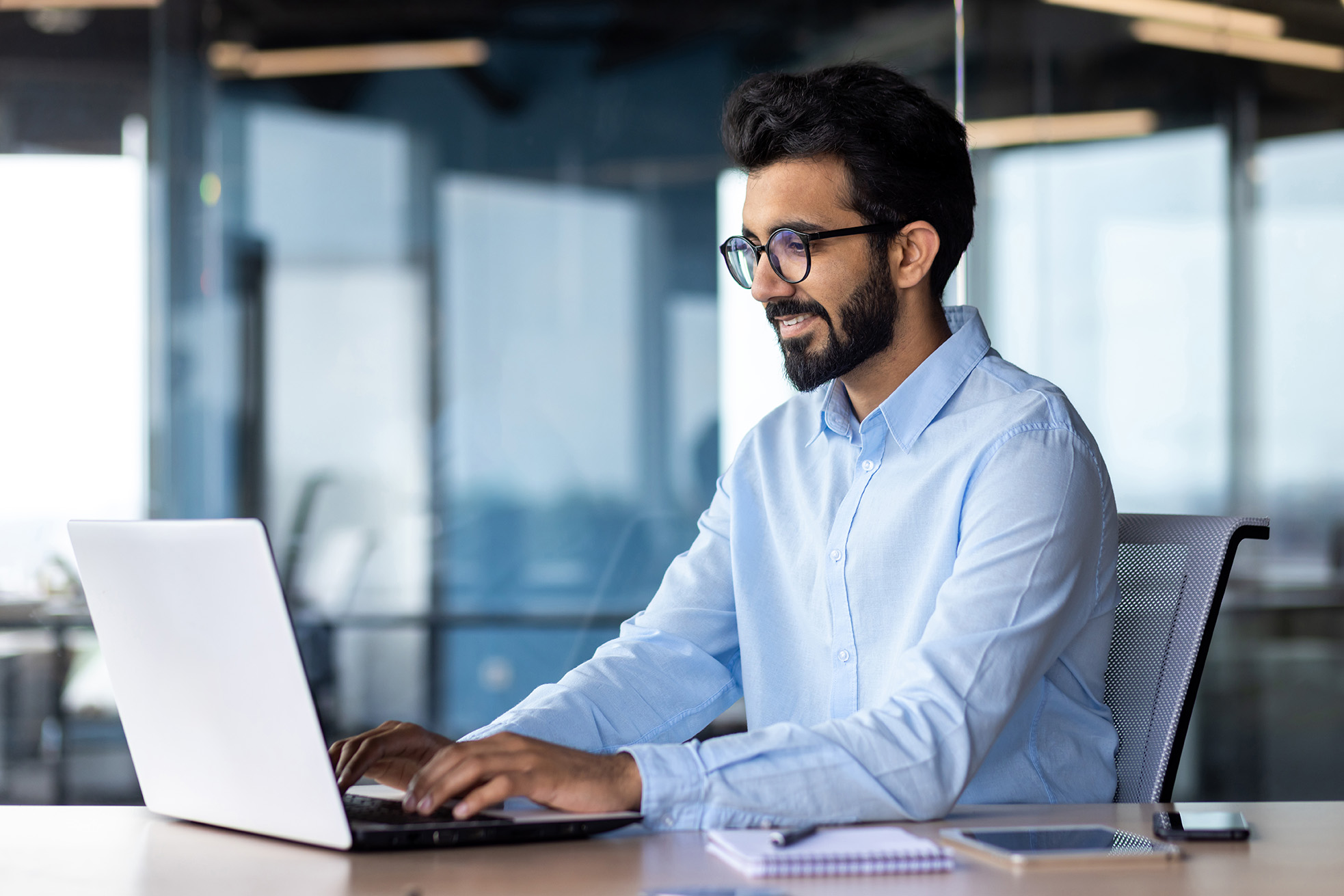 Professional with laptop