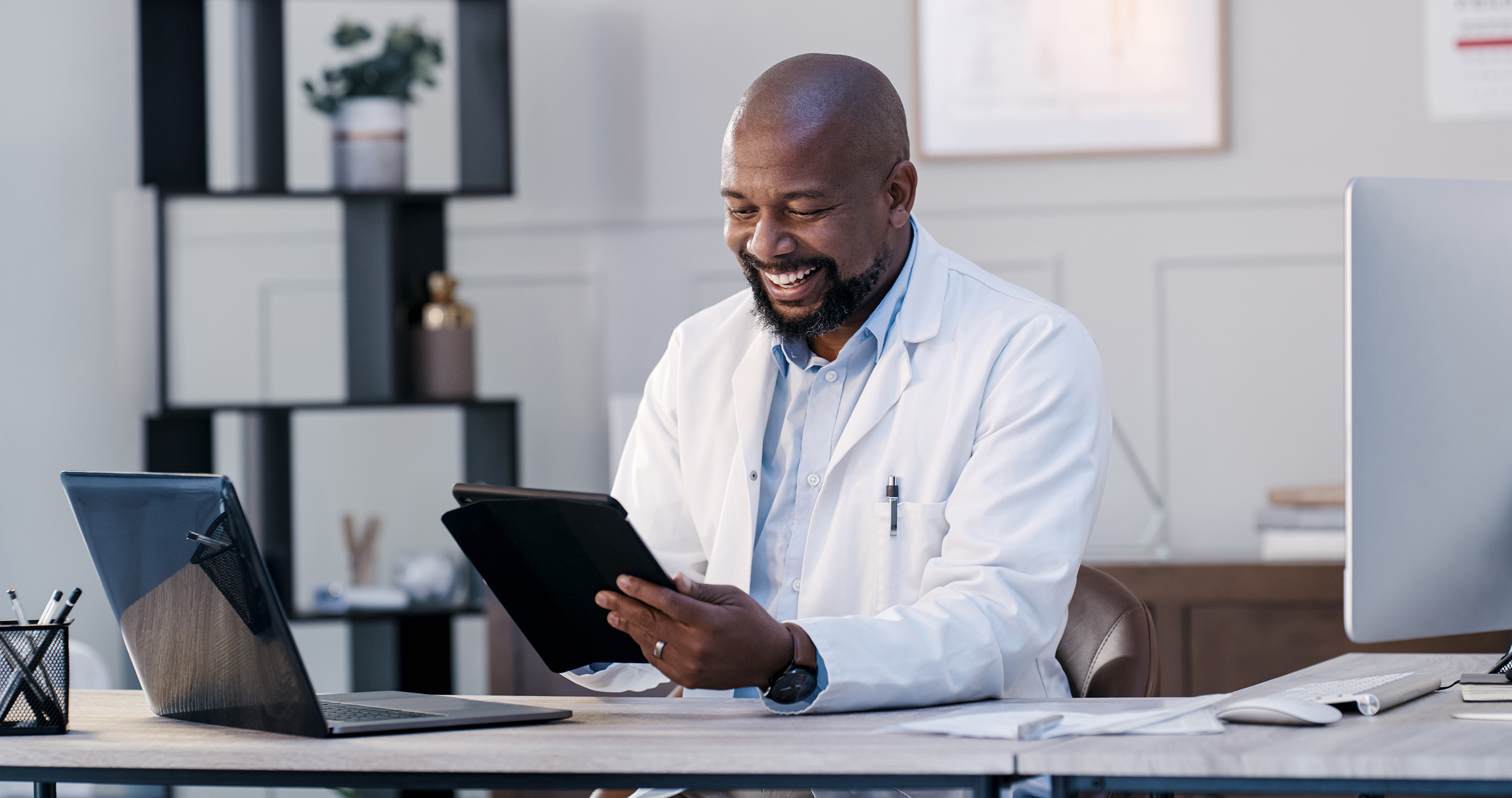 Physician with mobile device