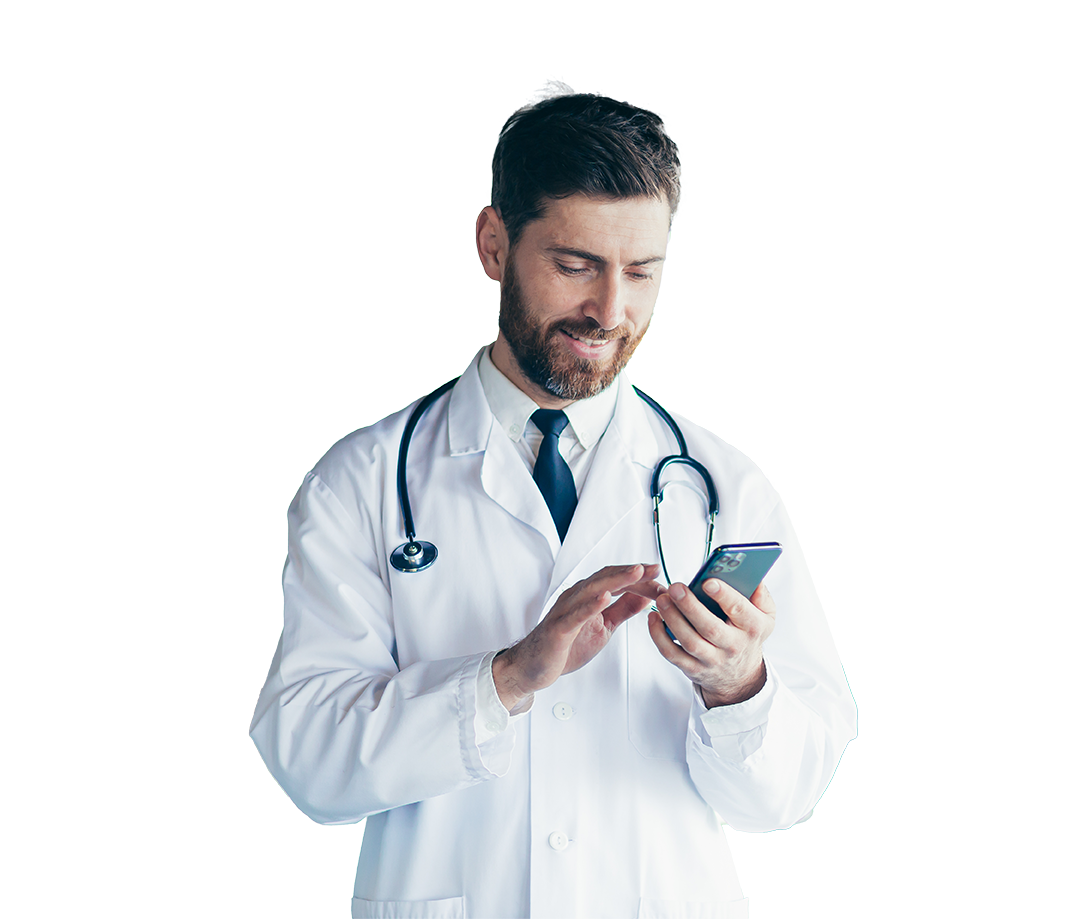 Doctor with mobile phone