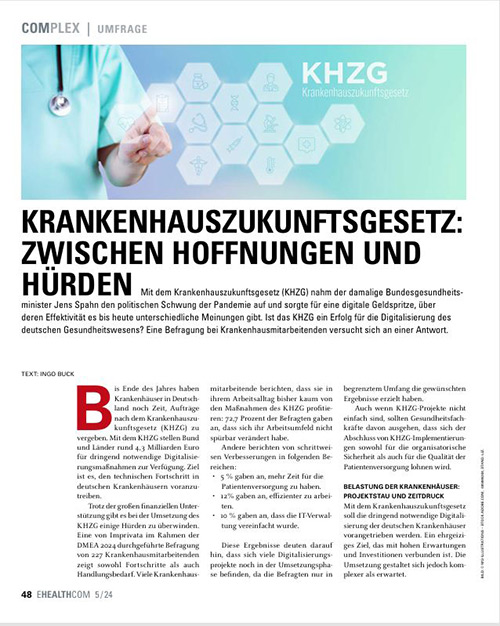 Front cover of the KHZG article